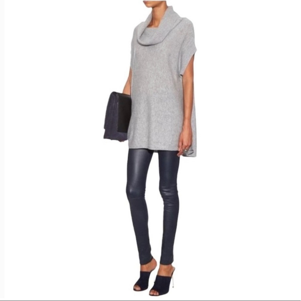 EUC- Vince 100% Cashmere Short Sleeve Oversized Cowl Tunic Sweater